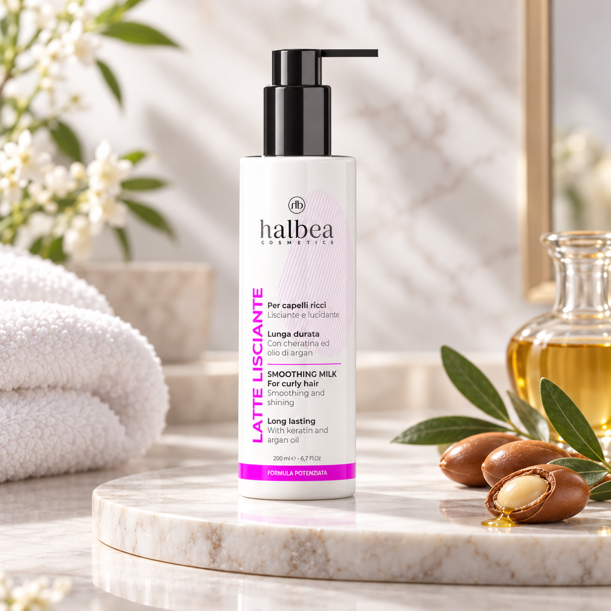 ✨💇♀️ Glättende Glanzmilch mit Keratin & Arganöl – 200 ml 💇♀️✨
