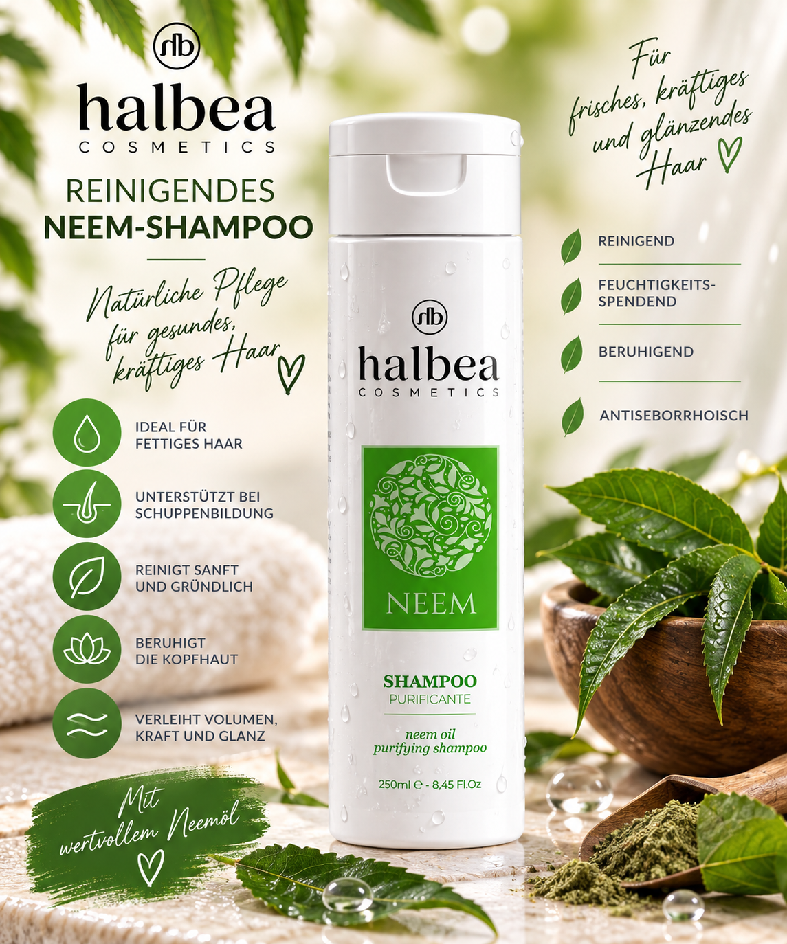 🌿✨ Reinigendes Neem-Shampoo – 250 ml ✨🌿