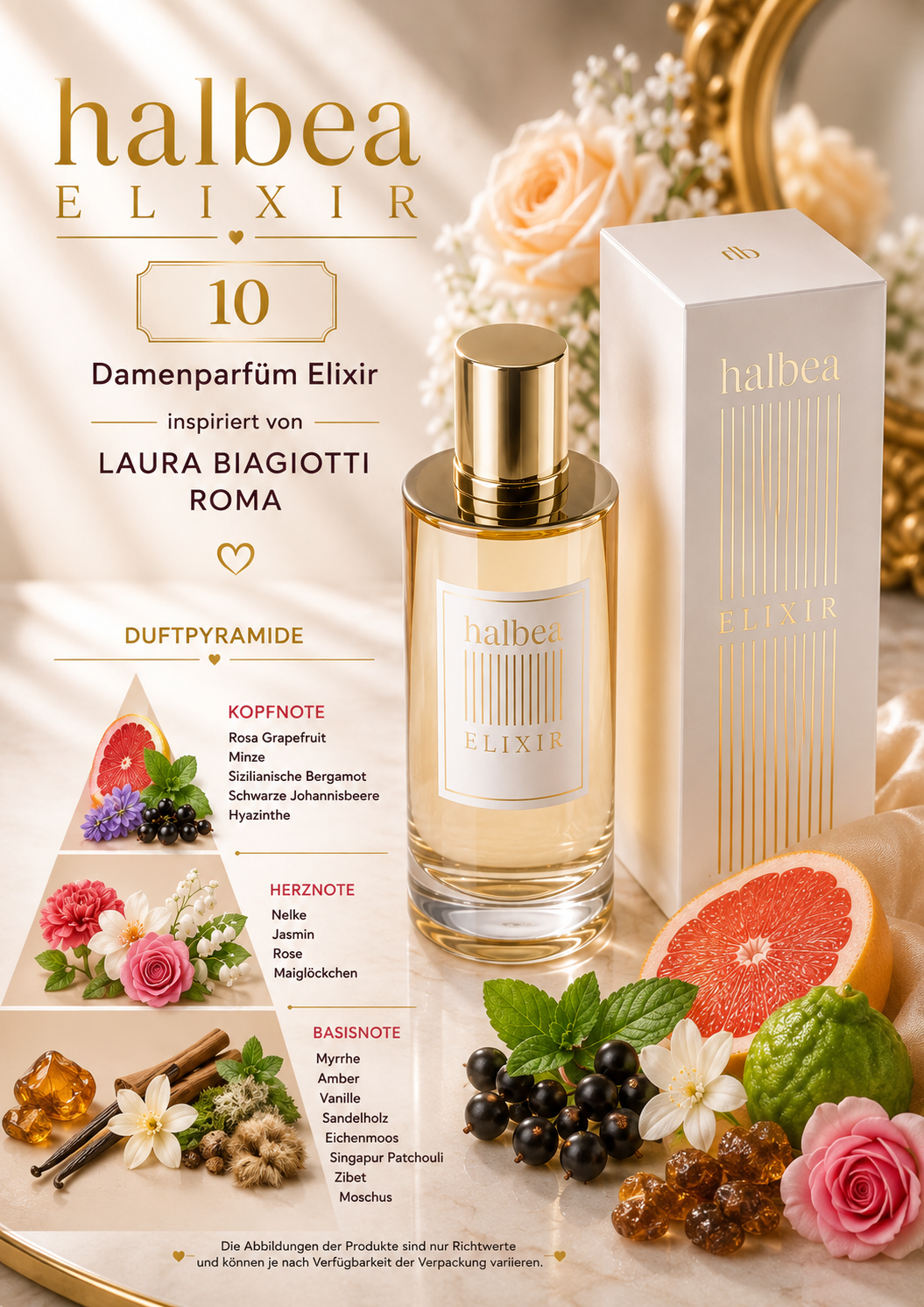 🏛️✨ Halbea 10 – Damenparfum Elixir | inspiriert von Laura Biagiotti – Roma ✨🏛️
