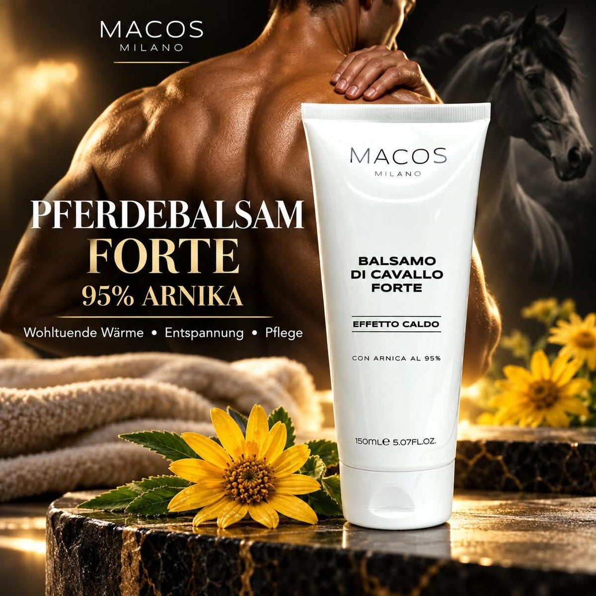🌿🔥 Starkes Pferdebalsam mit 95 % Arnika – 150 ml 🔥🌿