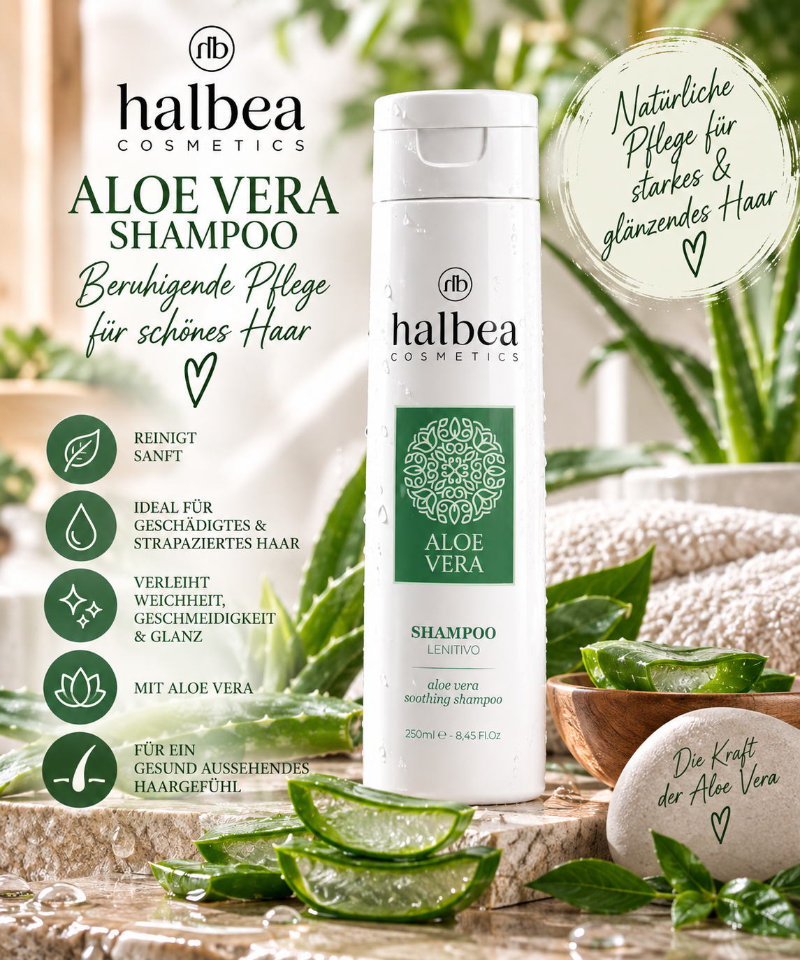 🌿💚 Beruhigendes Aloe Vera Shampoo – 250 ml 💚🌿