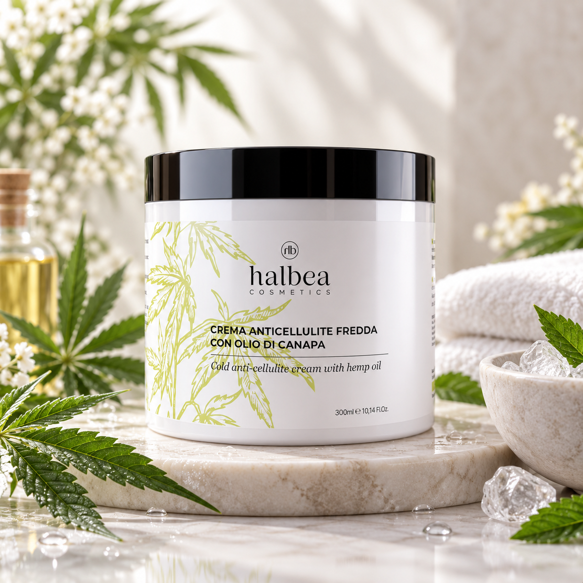 ❄️🌿 Kühlende Anti-Cellulite-Creme mit Hanföl – 250 ml 🌿❄️