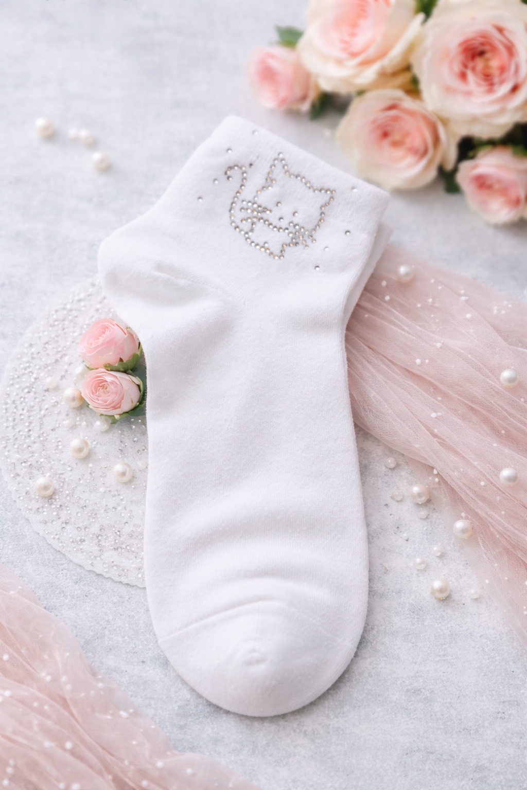 🧦✨ Damen Socken mit Glitzer-Katzenmotiv – Größe 38–41 | Mehrere Farben ✨🐱