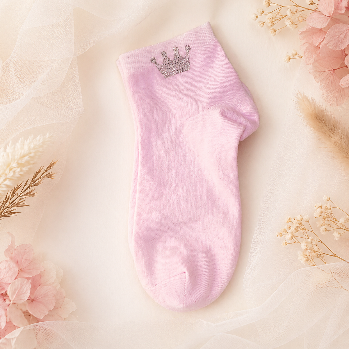 Strass-Söckchen mit Krone 👑 | Größe 38–41 | 4 Farben