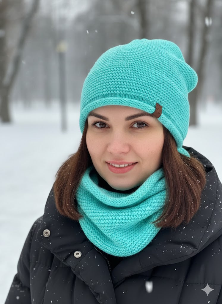 ✨ Strick-Winterset – Mütze + Loopschal – in 5 Farben ✨