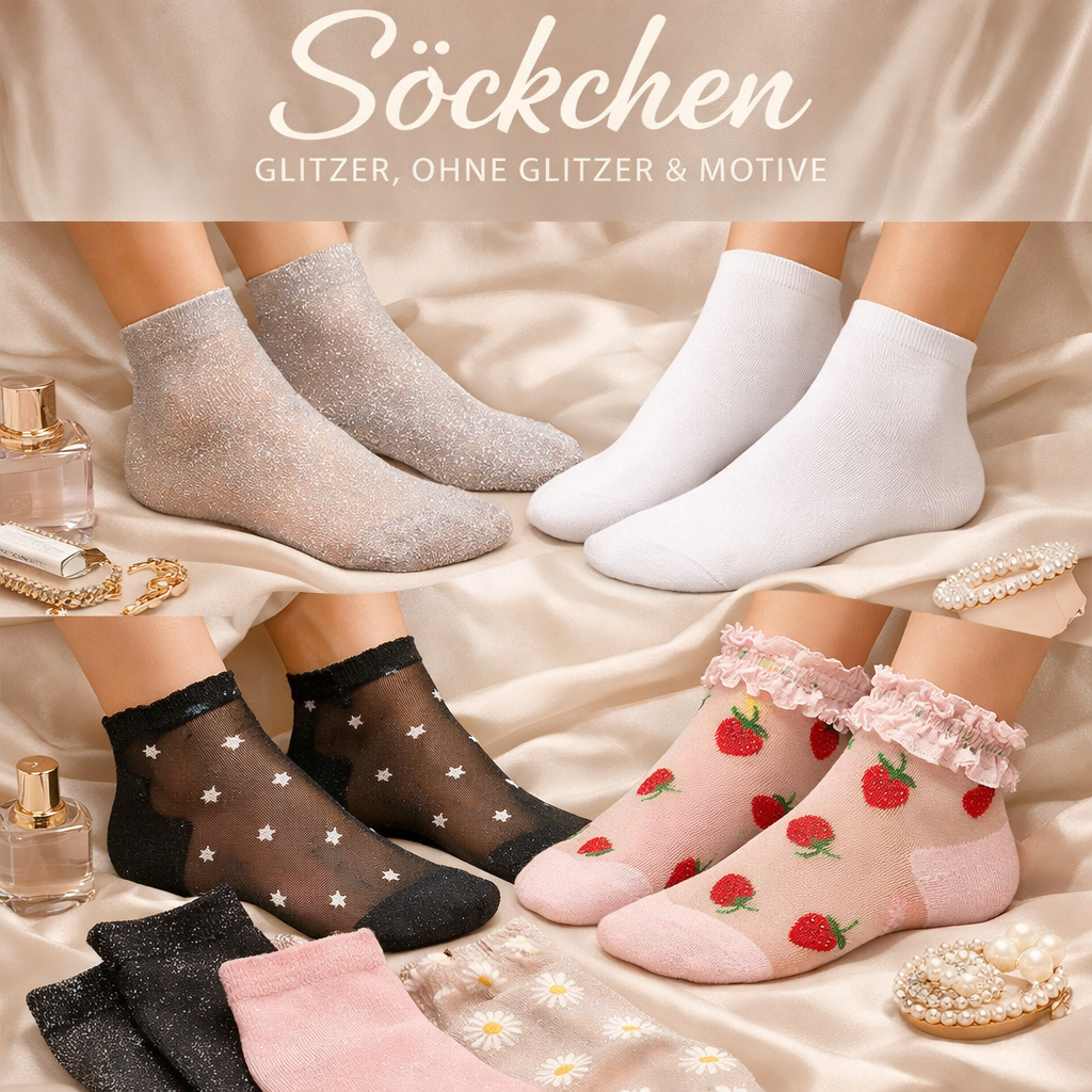 ✨ Söckchen Kollektion – Glitzer, Motive & zeitlose Basics ✨