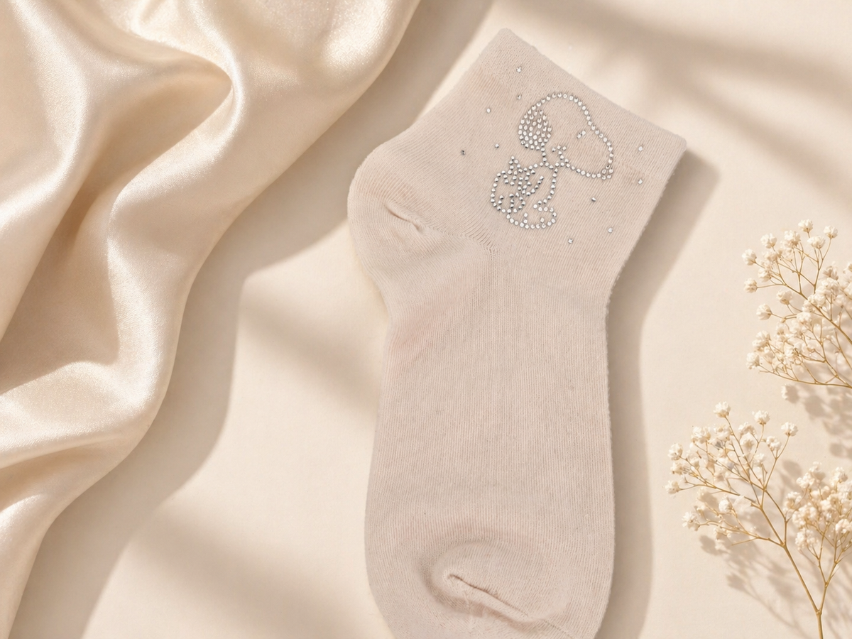 Damen Socken mit Strass-Motiv | Größe 38–41 | 5 Farben erhältlich ✨🧦