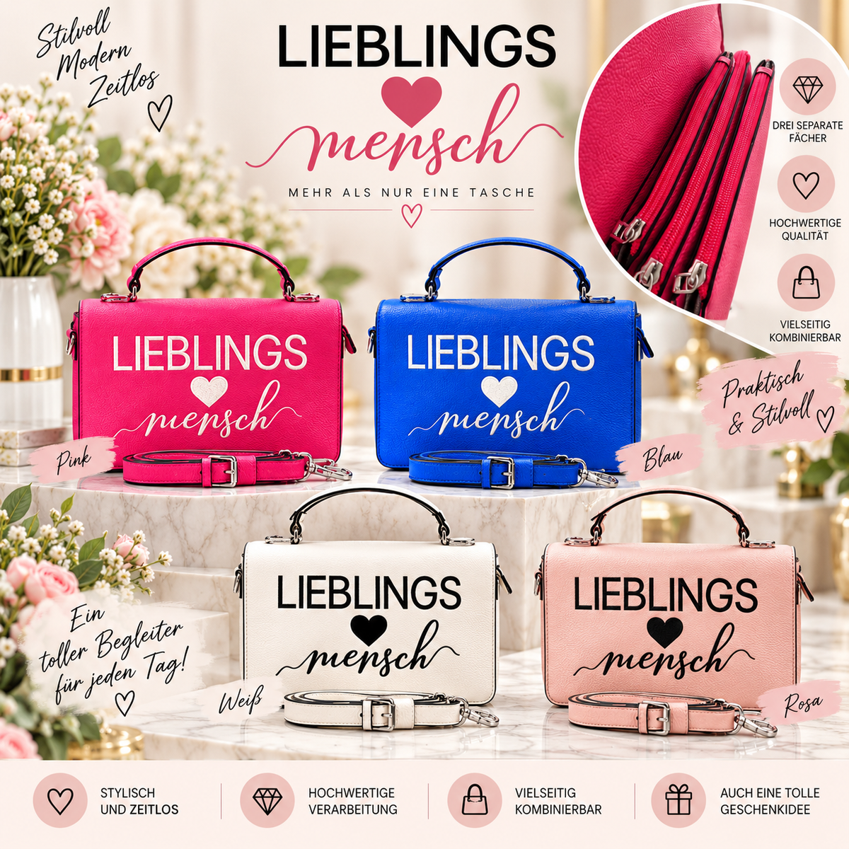 💖✨ Lieblingsmensch Handtasche – stylisch, praktisch & einfach zum Verlieben ✨💖