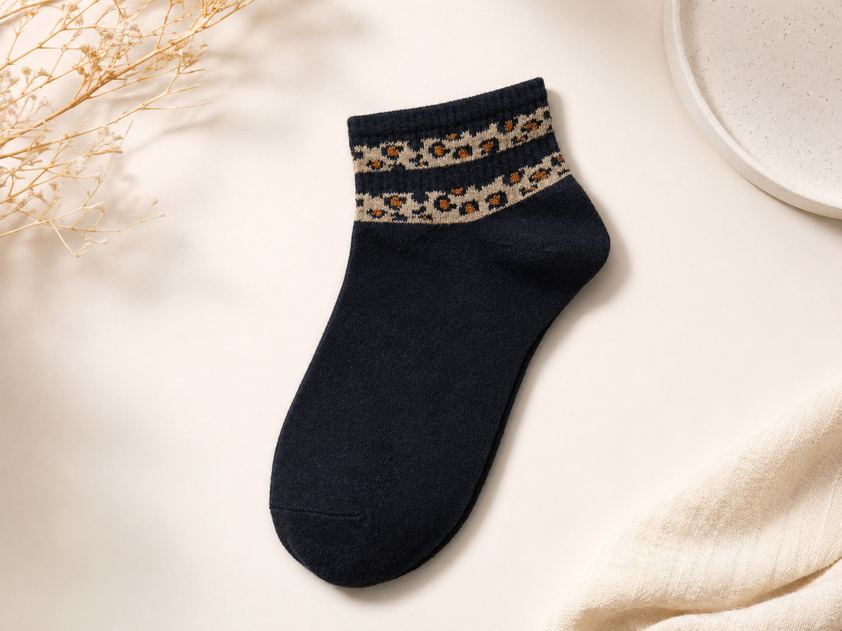 🧦🐆 Sport Söckchen mit Leo-Style Bündchen – Gr. 36–41 – 2 Farben! 🤍🖤