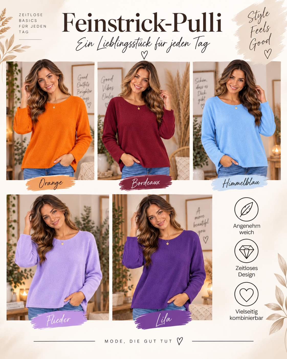 🌟 Weicher Lieblings-Pullover – Gr. 36–42 | 11 Farben 🌈