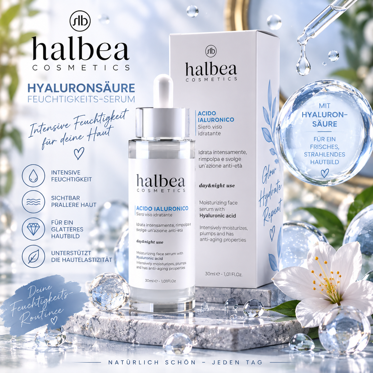 💧✨ Feuchtigkeitsserum mit Hyaluronsäure – 30 ml ✨💧