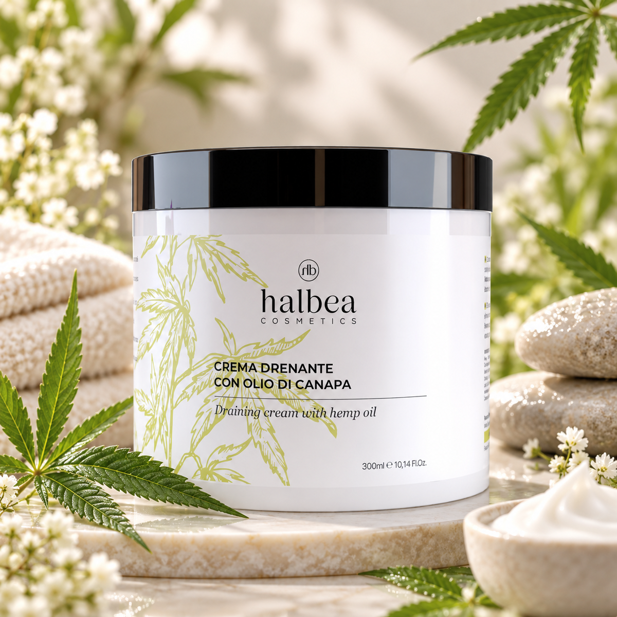 🌿✨ Entwässernde Körpercreme mit Hanföl – 250 ml ✨🌿