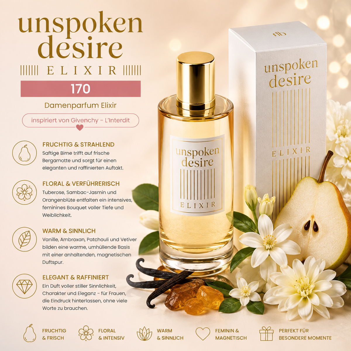 🖤✨ Unspoken Desire 170 – Damenparfum Elixir ✨🖤  inspiriert von Givenchy – L’Interdit 💜