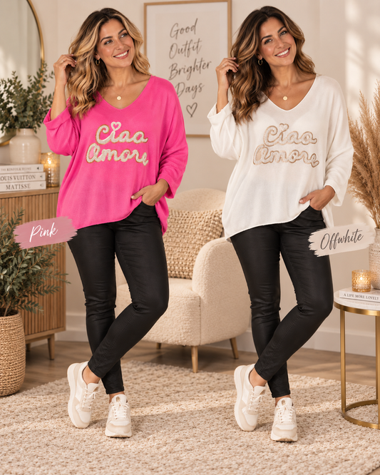 💕✨ Feinstrickpullover „Ciao Amore“ | Gr. 38-44✨💕