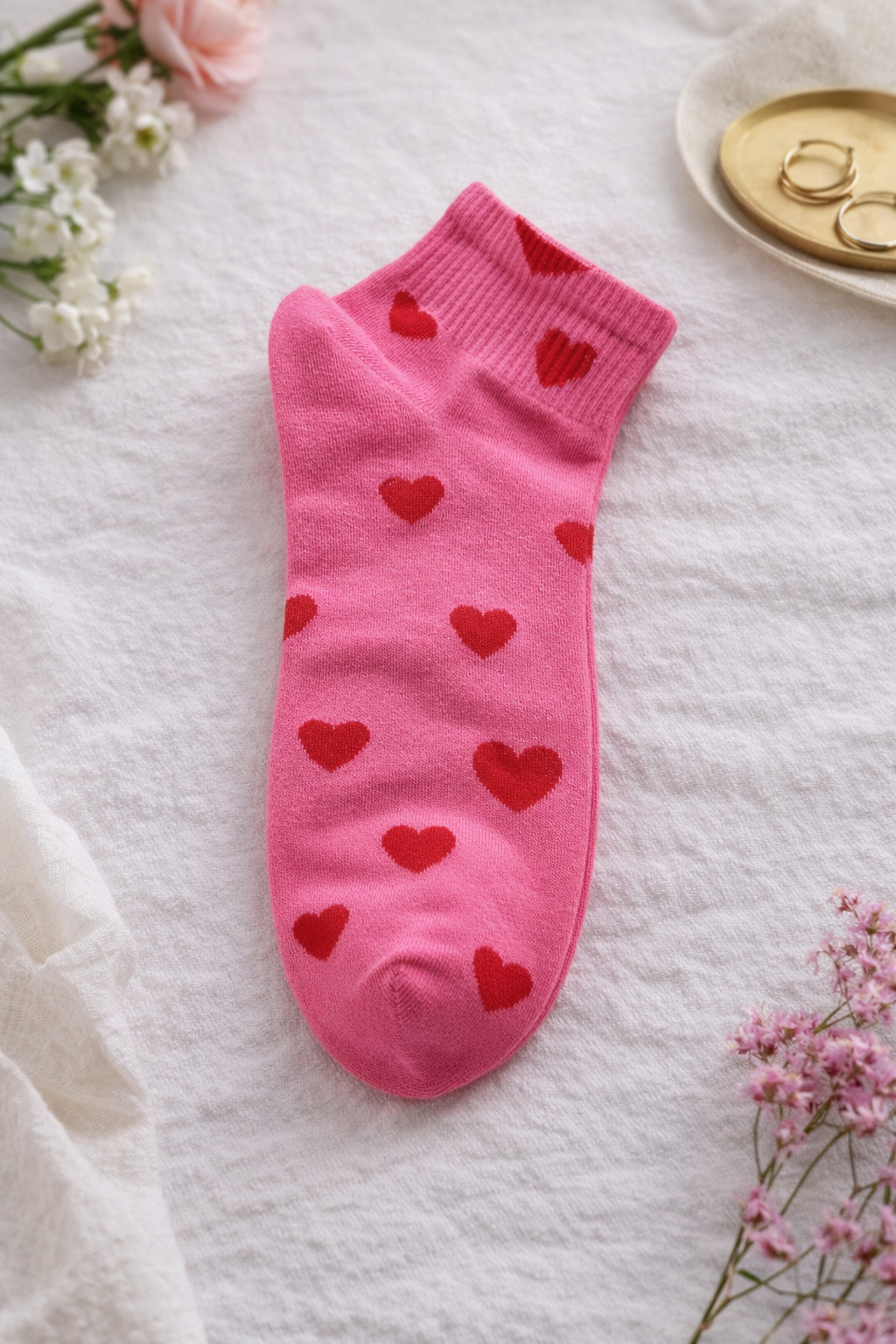 🧦❤️ Damen Sneaker Socken Herzdesign – Größe 38–41 | 3 Farben (Pink, Schwarz, Weiß) ❤️🧦