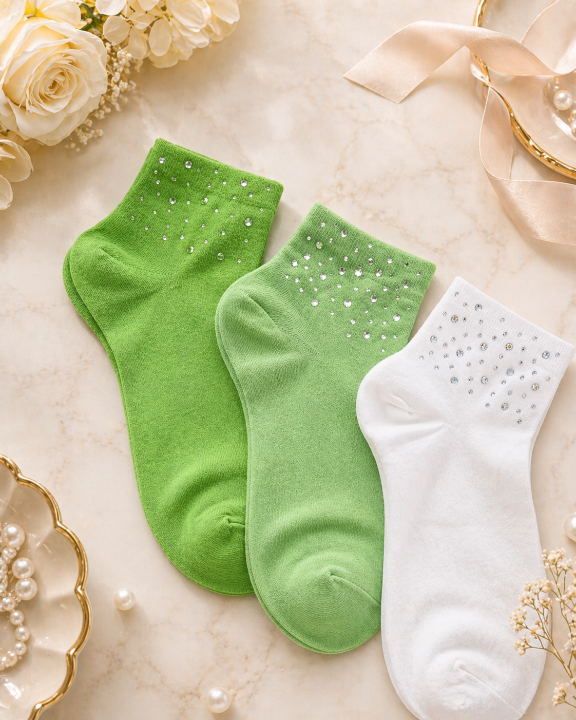 🧦✨ Damen Sneaker Socken mit Strass – Größe 38–41 – Mehrere Farben ✨🧦