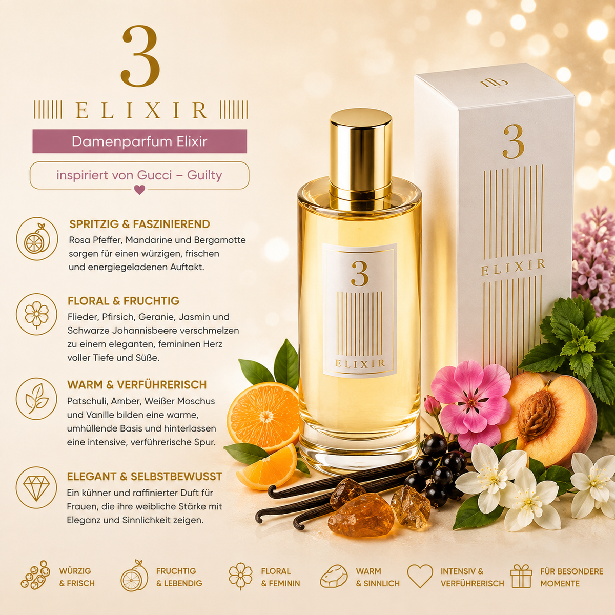 💜✨ Halbea 3 – Damenparfum Elixir ✨💜 🌸💖inspiriert von Gucci – Guilty 💖