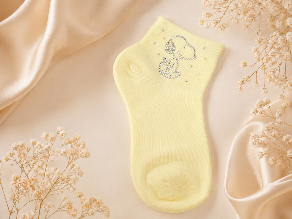 Damen Socken mit Strass-Motiv | Größe 38–41 | 5 Farben erhältlich ✨🧦