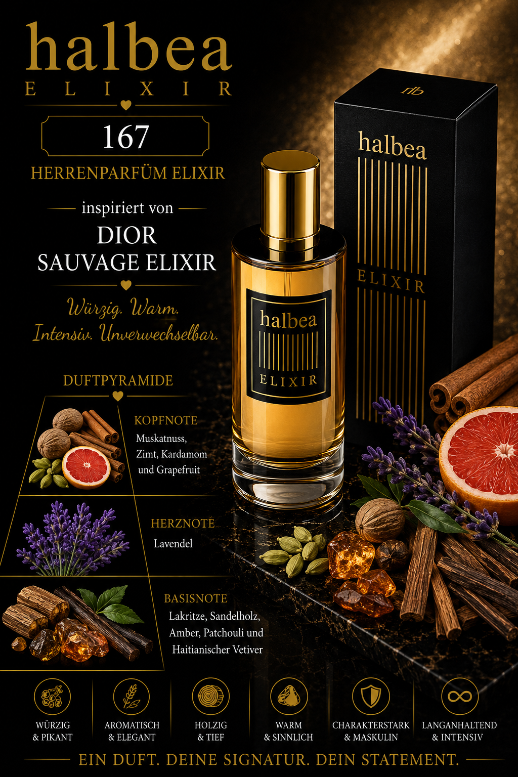🖤 167 – HERRENPARFUM ELIXIR 🖤 ✨ Inspiriert von Dior – Sauvage Elixir ✨
