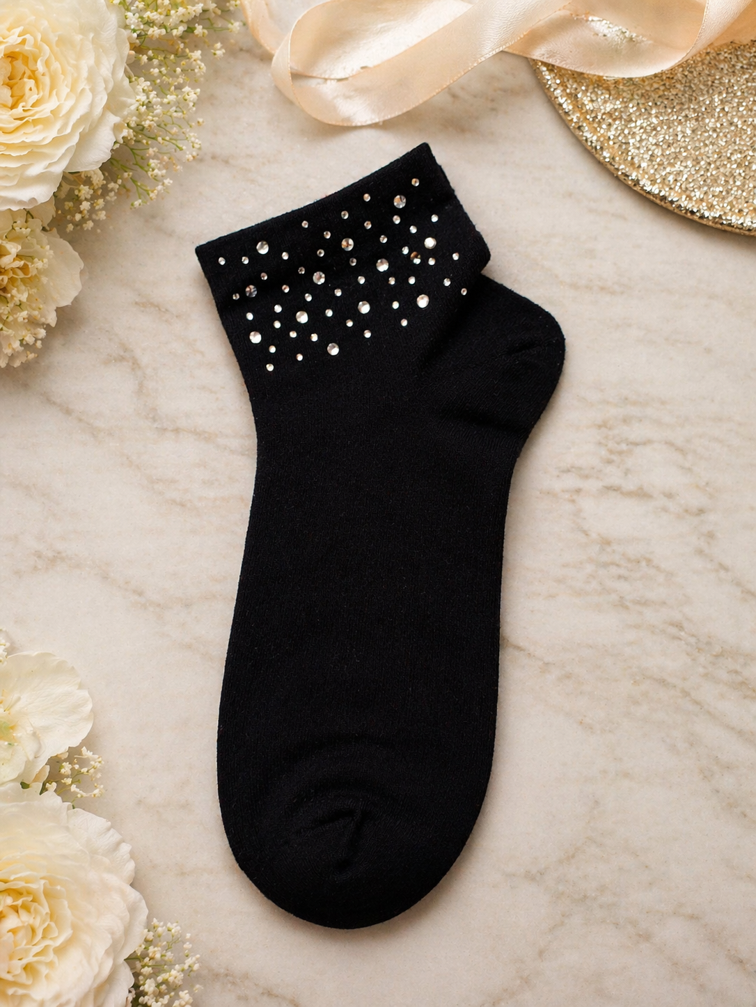 🧦✨ Damen Sneaker Socken mit Strass – Größe 38–41 – Mehrere Farben ✨🧦