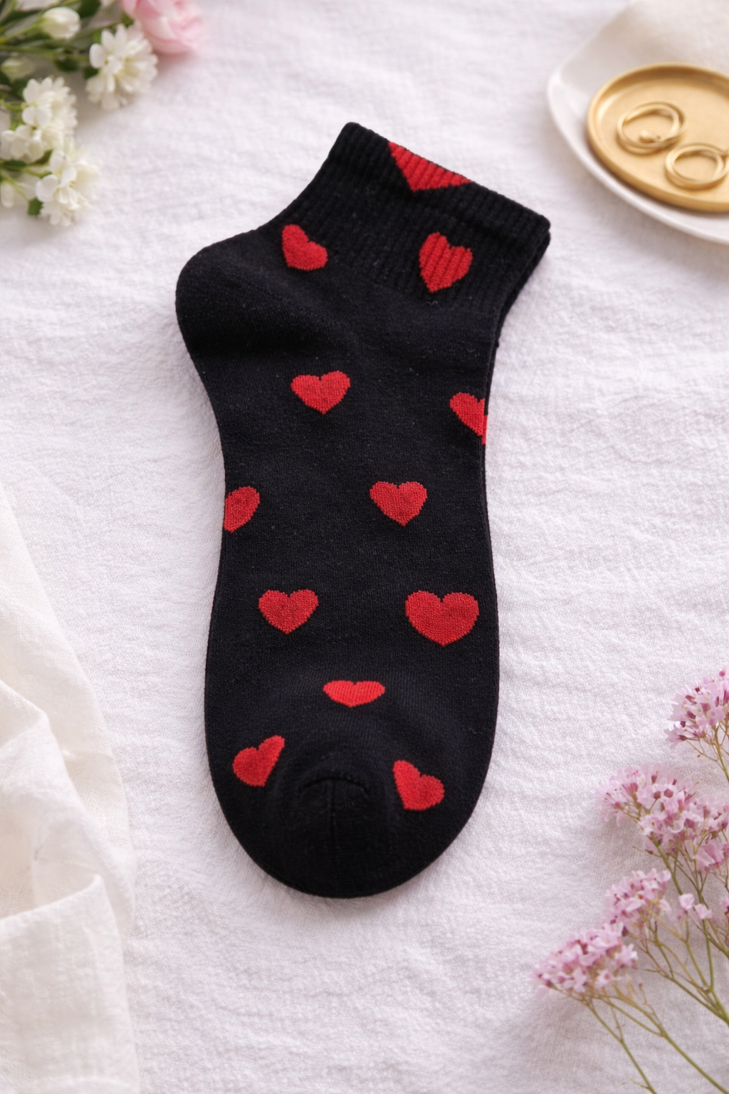 🧦❤️ Damen Sneaker Socken Herzdesign – Größe 38–41 | 3 Farben (Pink, Schwarz, Weiß) ❤️🧦