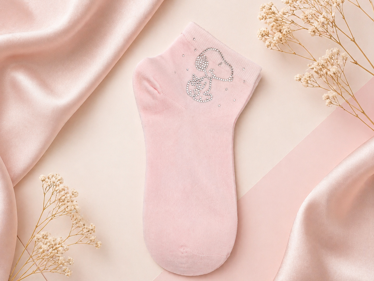 Damen Socken mit Strass-Motiv | Größe 38–41 | 5 Farben erhältlich ✨🧦