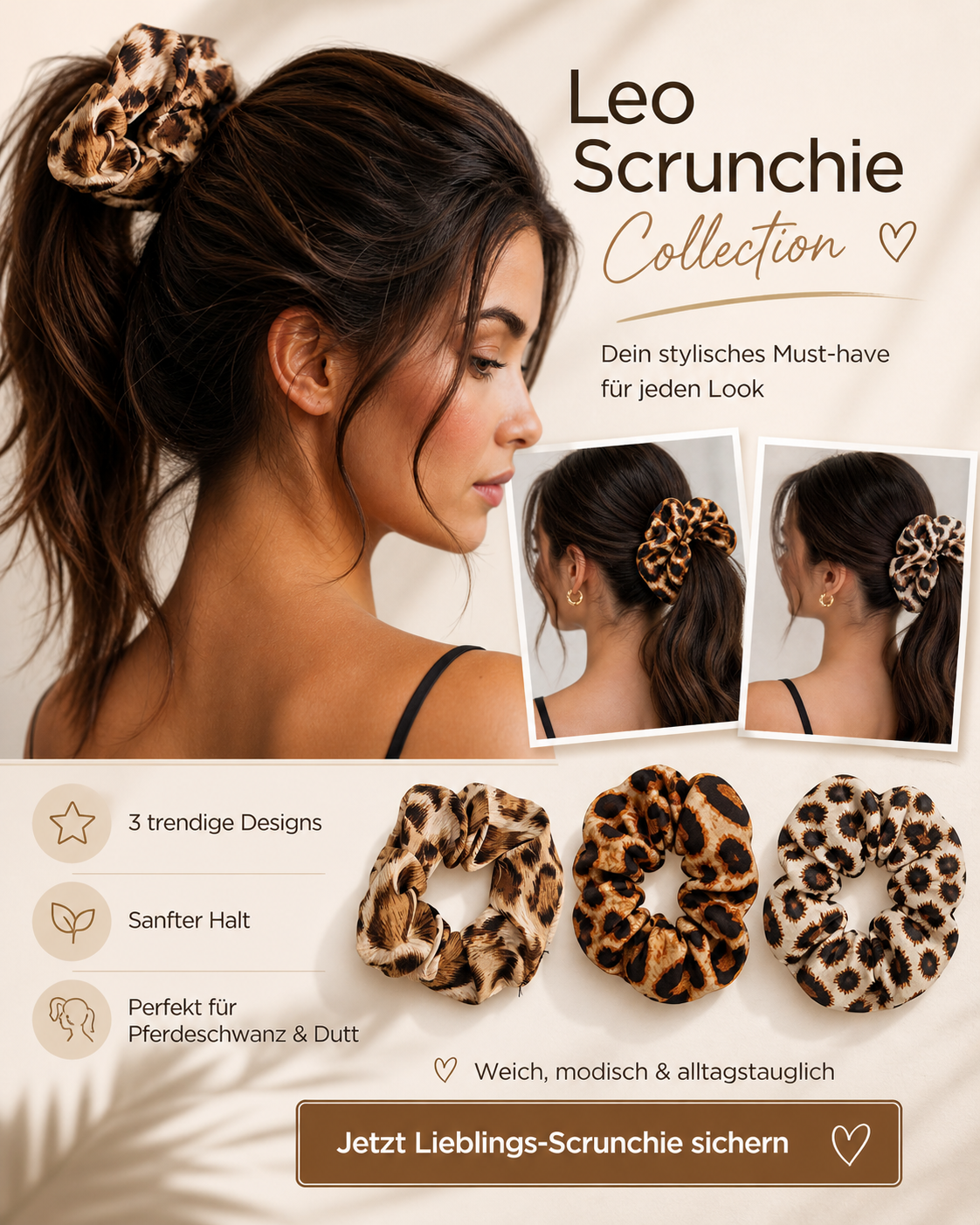 🐆 Leo Scrunchie Collection – dein stylisches Must-have für jeden Look ✨