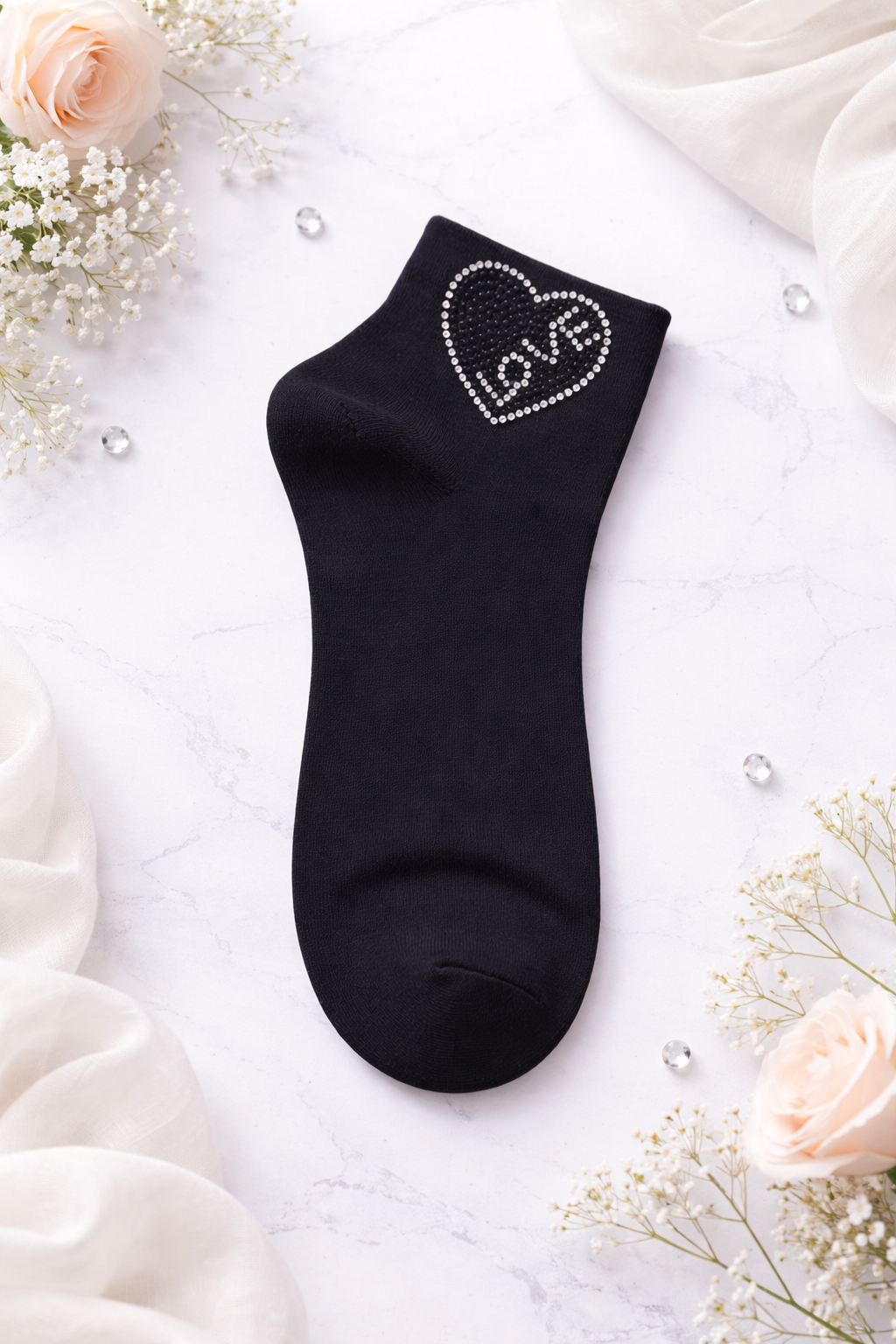 💖 Strass Söckchen „Love Heart“ – Größe 38-41 | 4 Farben erhältlich 💖
