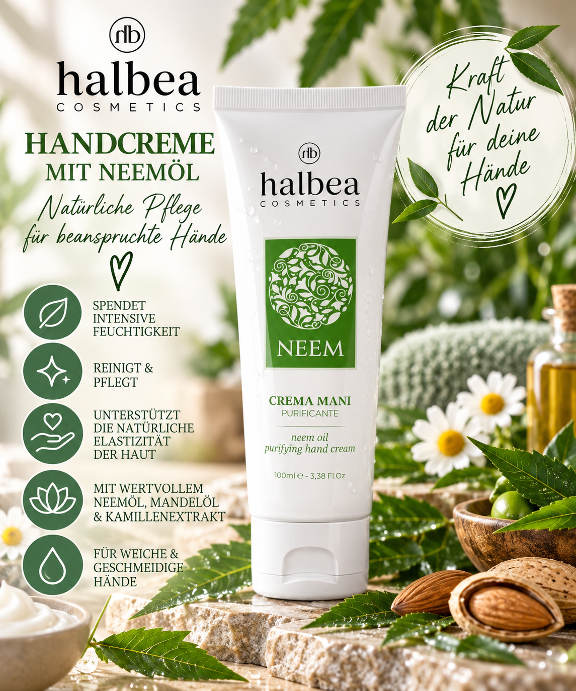 🌿💚 Reinigende Neem-Handcreme – 100 ml 💚🌿