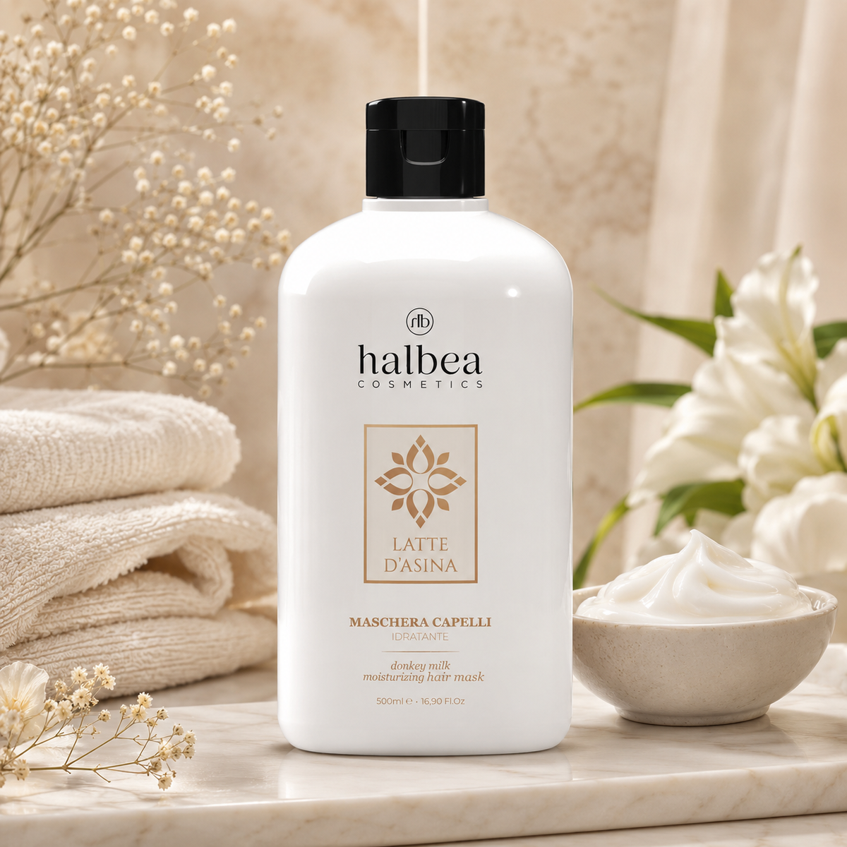 🥛✨ Feuchtigkeitsspendende Haarmaske mit Eselsmilch – 500 ml ✨🥛