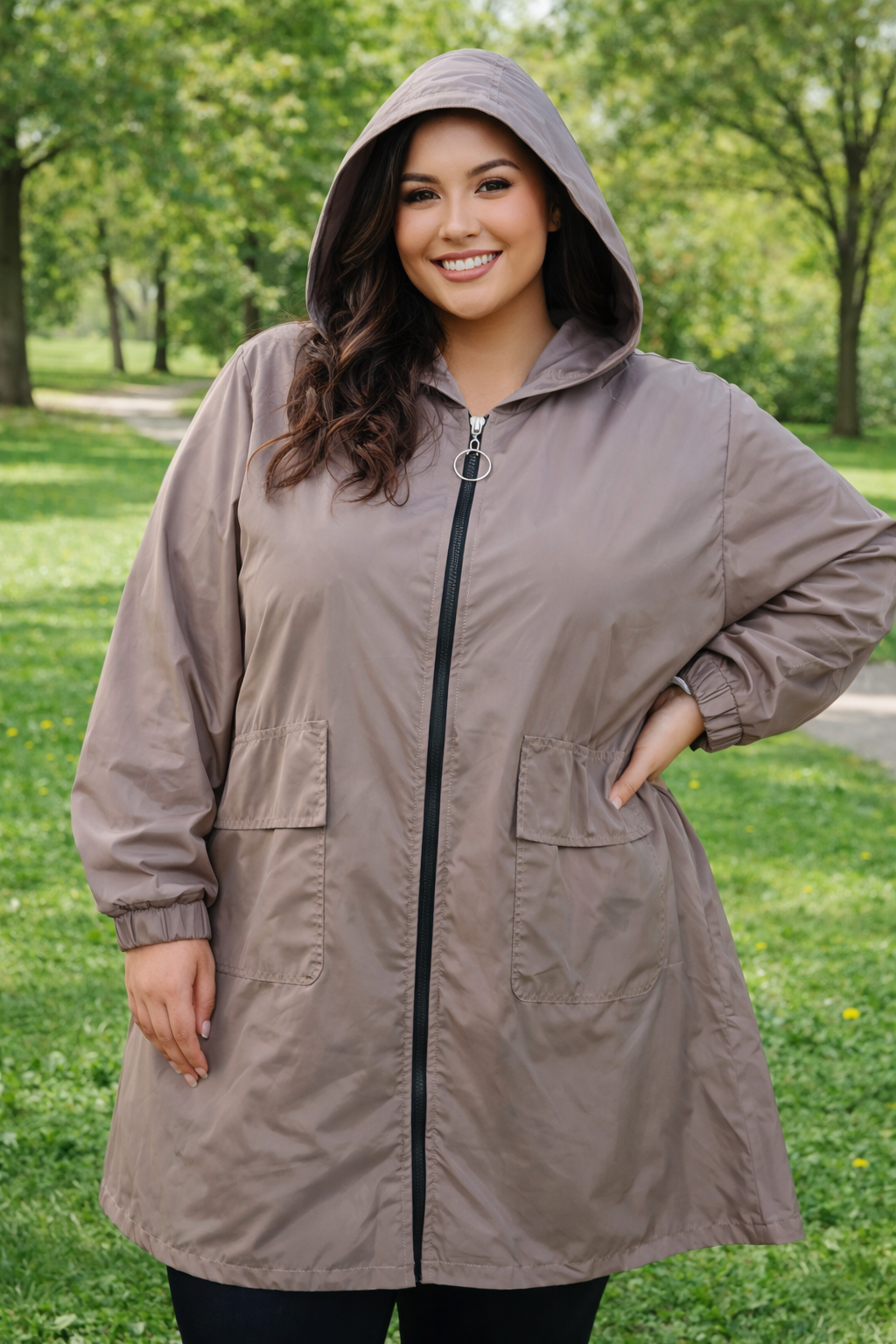 ✨ Regenmantel / leichte Regenjacke mit Kapuze ✨ Gr. 46-52
