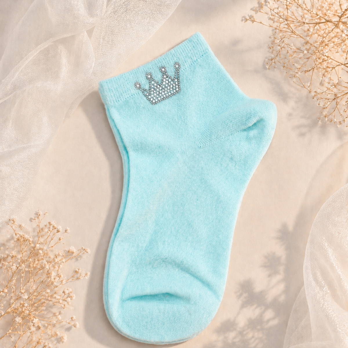 Strass-Söckchen mit Krone 👑 | Größe 38–41 | 4 Farben