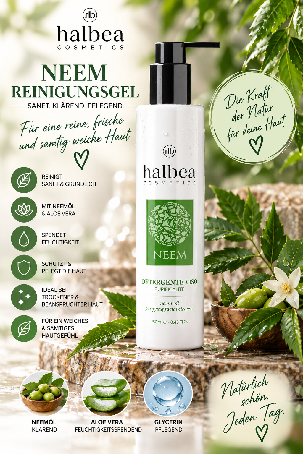 🌿💚 Neem-Reinigungsgel für das Gesicht – 250 ml 💚🌿