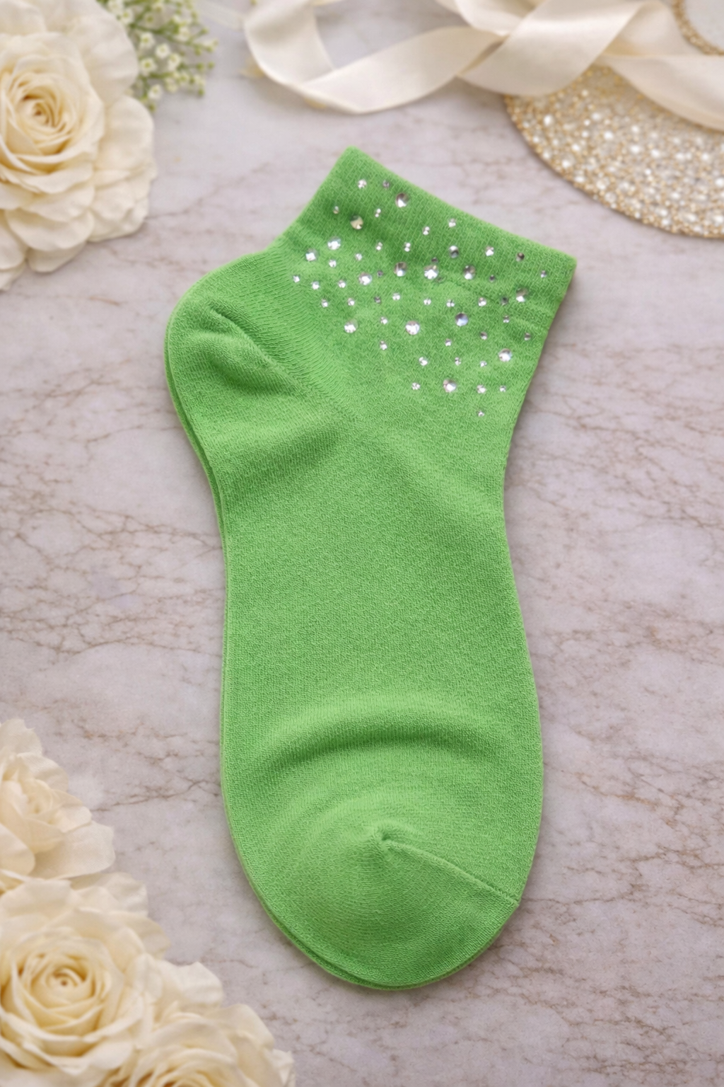🧦✨ Damen Sneaker Socken mit Strass – Größe 38–41 – Mehrere Farben ✨🧦