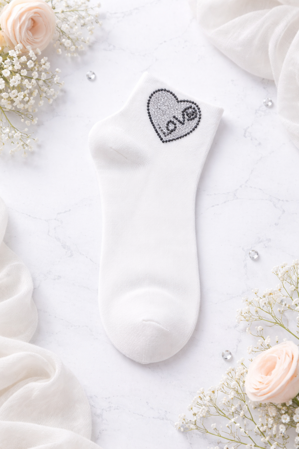 💖 Strass Söckchen „Love Heart“ – Größe 38-41 | 4 Farben erhältlich 💖
