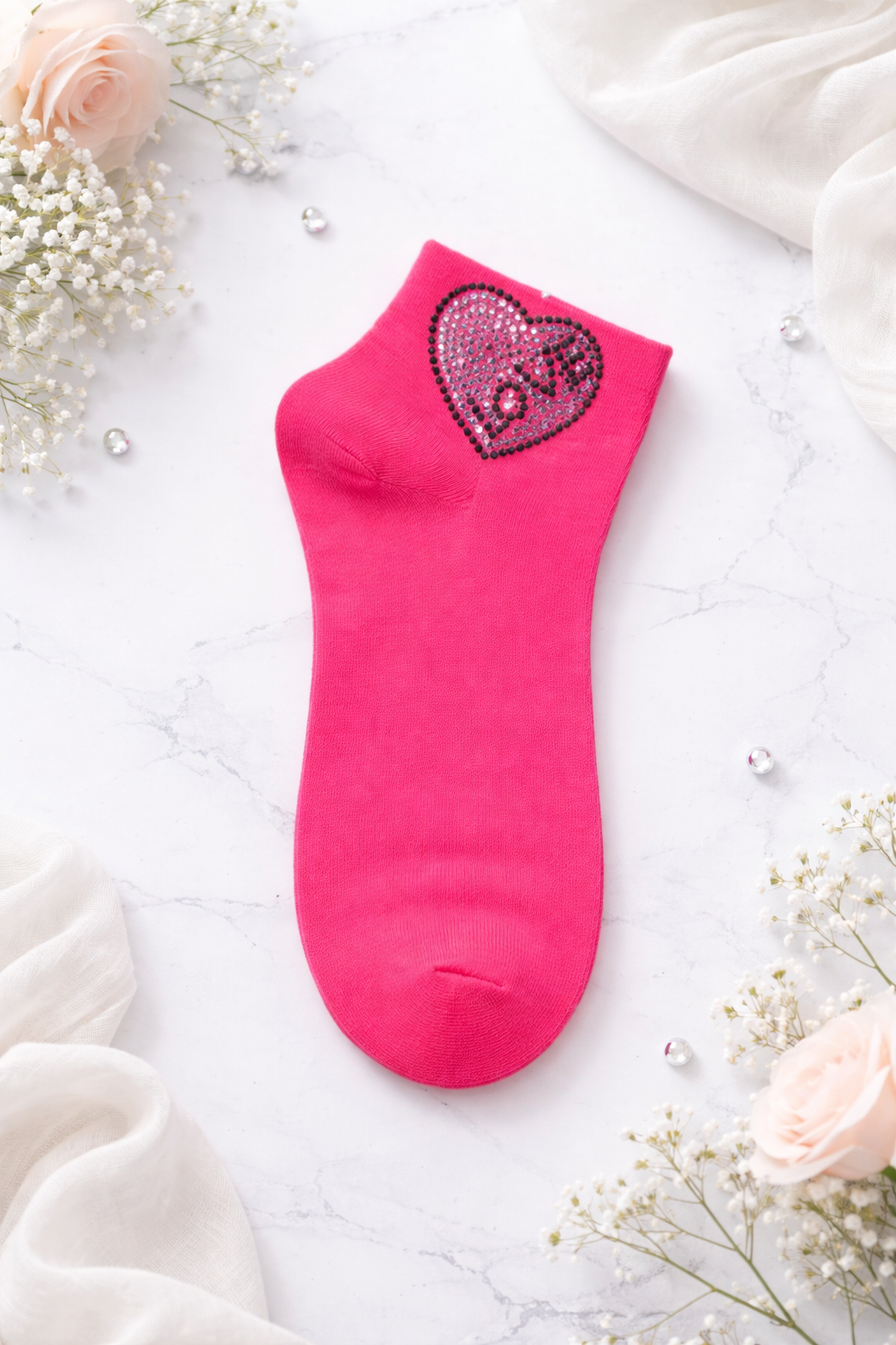 💖 Strass Söckchen „Love Heart“ – Größe 38-41 | 4 Farben erhältlich 💖