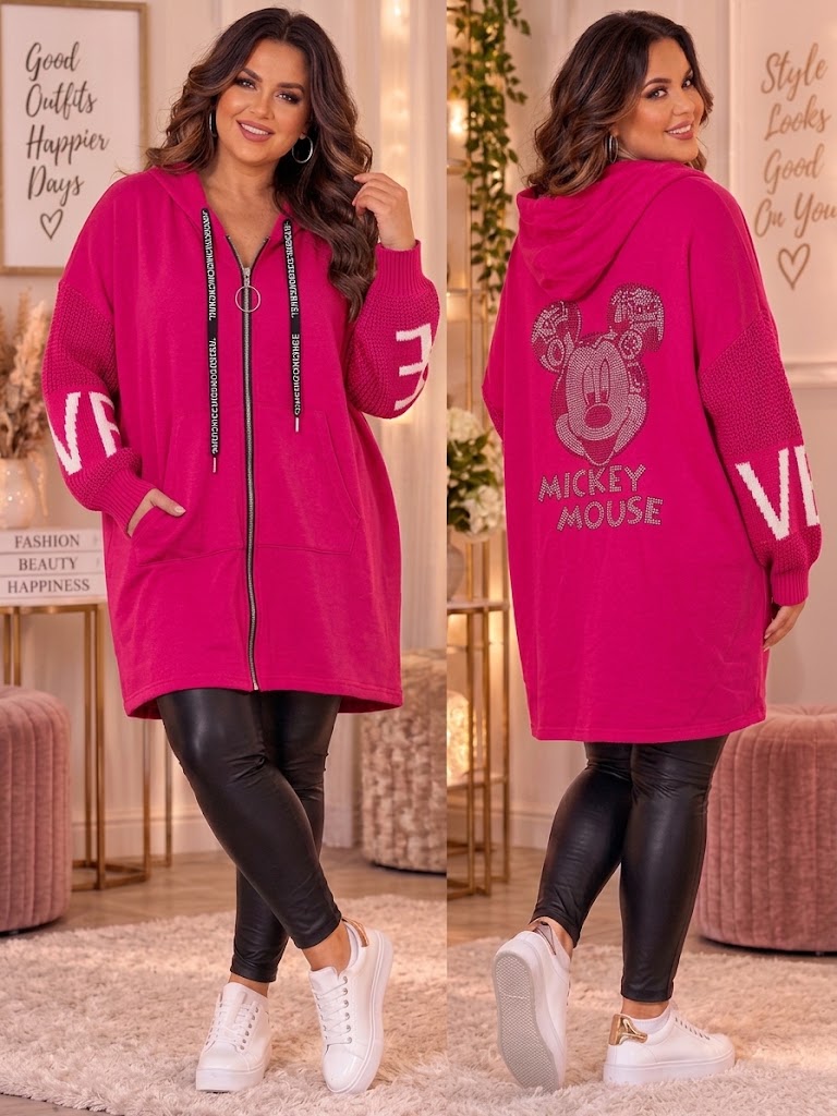 💙✨ Oversize Kapuzenjacke mit Mickey-Mouse-Motiv – Gr. 50–56 ✨💙