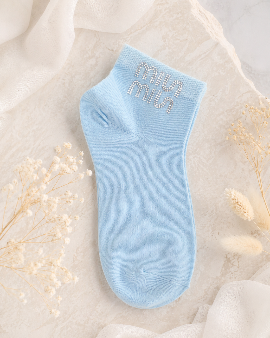Damen Sneaker-Socken mit Strass-Schriftzug ✨ Größe 38–41 | 5 Farben erhältlich