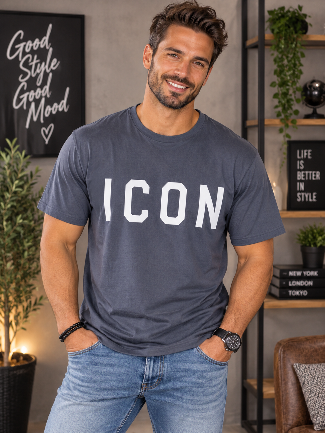 👕🔥 ICON T-Shirt für Herren – lässiger Style in 4 Farben 🔥👕