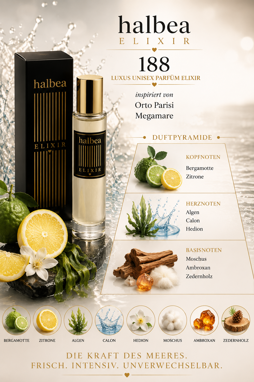 🌊✨ 188 – Luxus Unisex Parfum Elixir ✨🌊 💙 Inspiriert von Orto Parisi – Megamare 💙