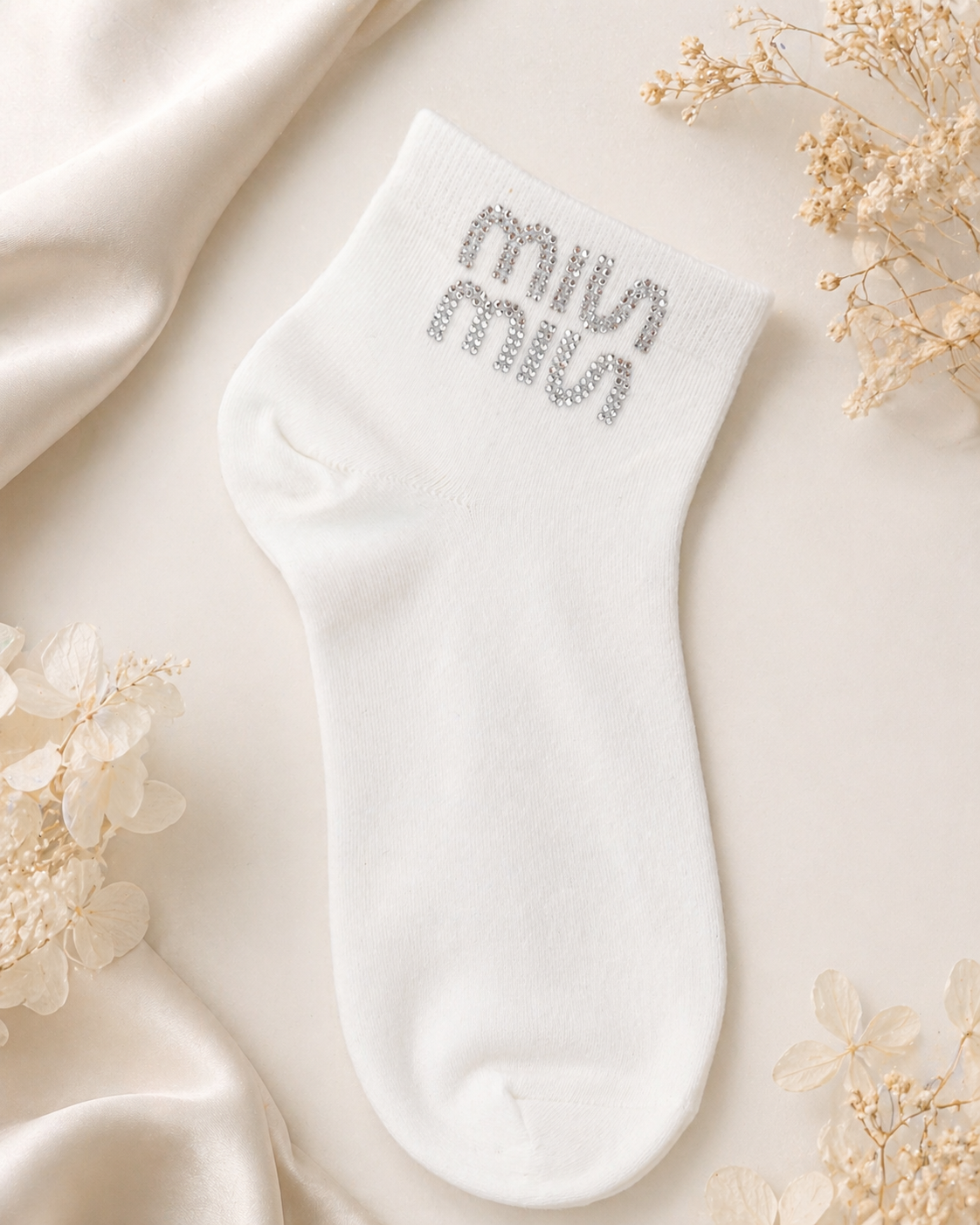 Damen Sneaker-Socken mit Strass-Schriftzug ✨ Größe 38–41 | 5 Farben erhältlich
