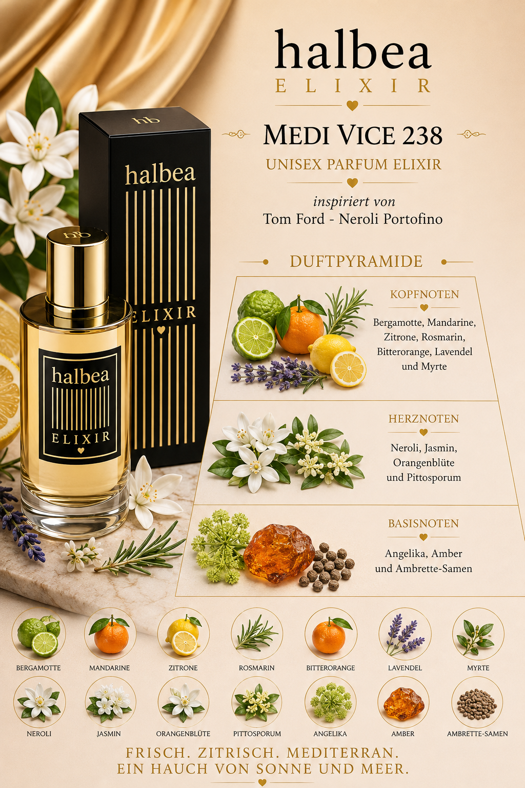 🌊✨ Medi Vice 238 – Unisex Parfum Elixir | inspiriert von Tom Ford „Neroli Portofino“ ✨🌊