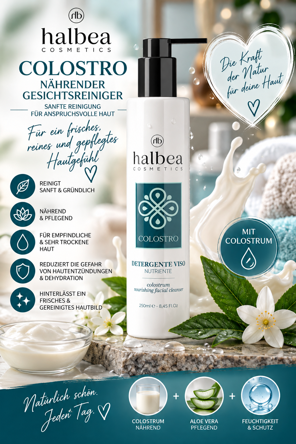 🥛✨ Nährender Gesichtsreiniger mit Kolostrum – 250 ml ✨🥛