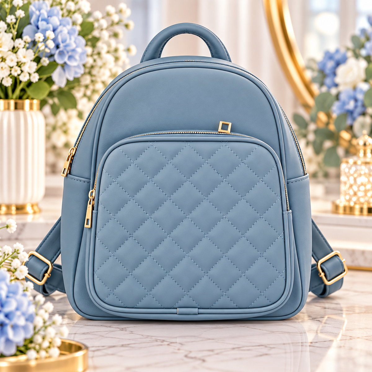 🤍✨ Eleganter Damenrucksack mit Stepp-Detail – kompakt, stilvoll & perfekt für jeden Tag ✨🤍