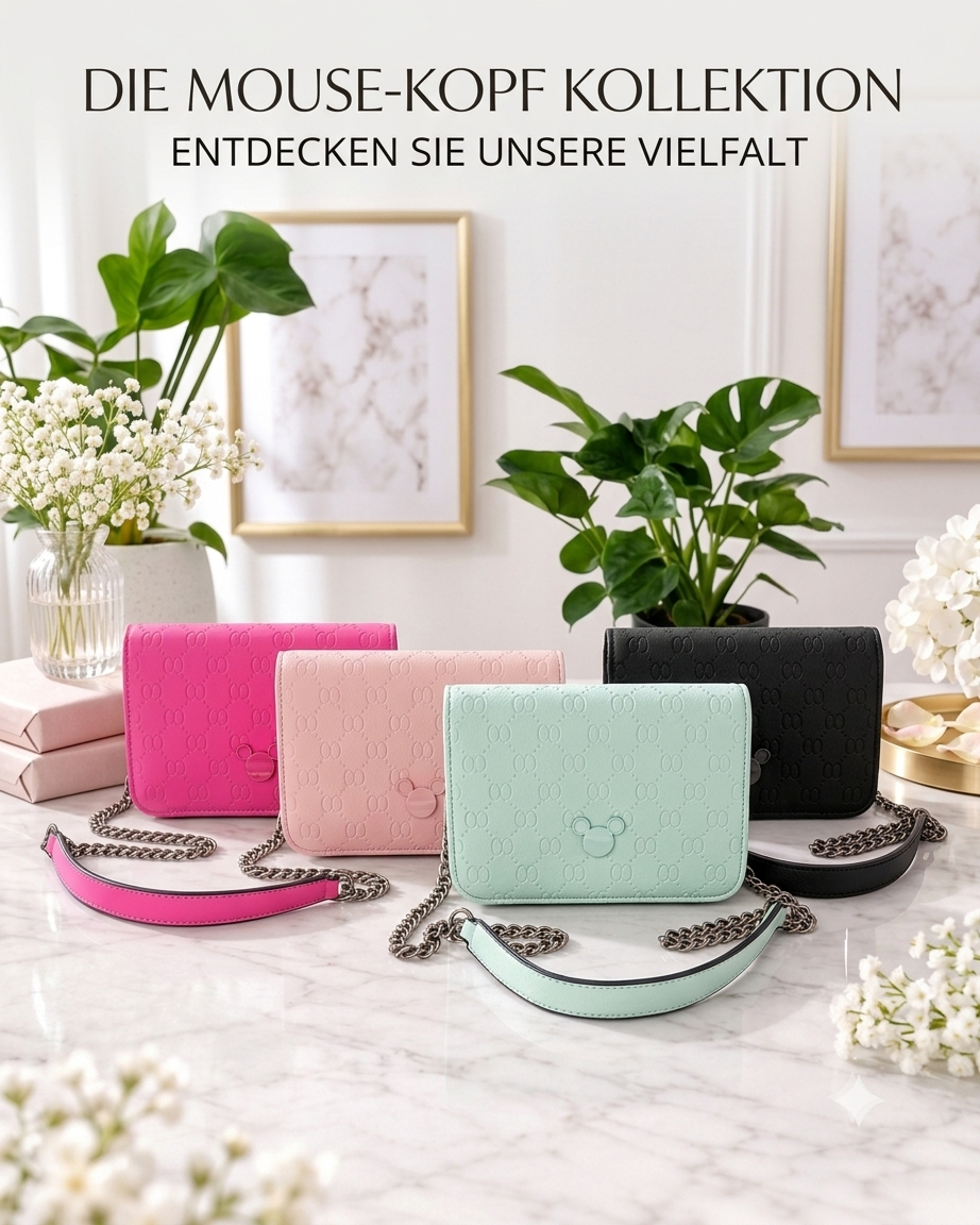 👜✨ Elegante Mouse-Kopf Handtasche mit Schulterkette ✨👜